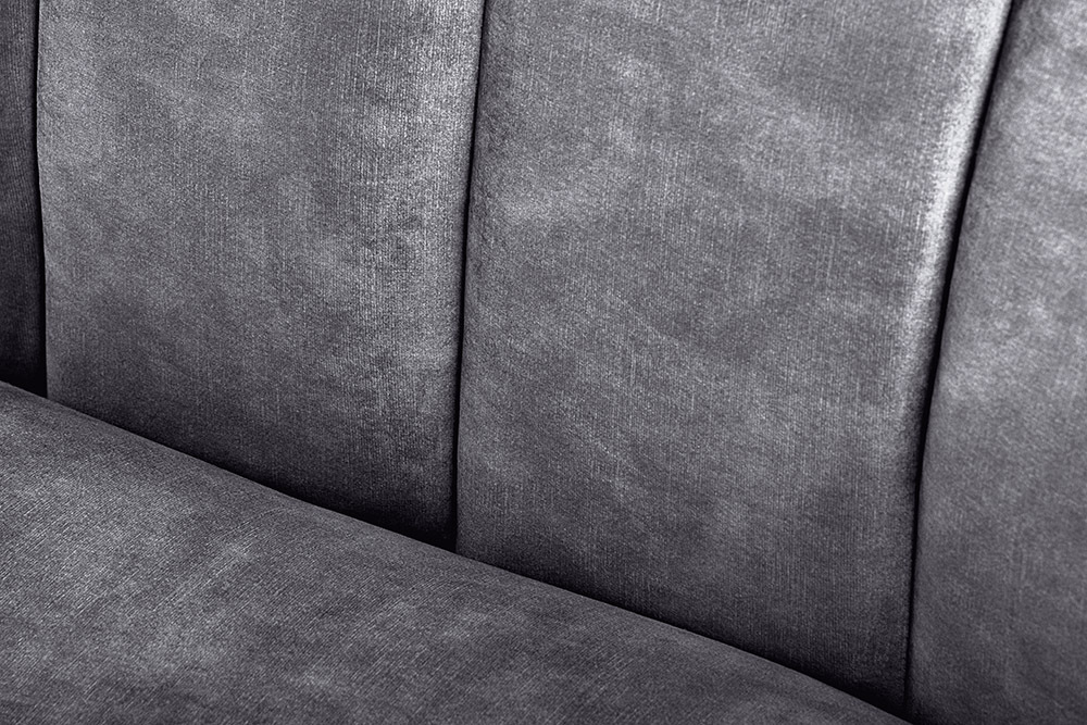 3-Sitzer Sofa BABYLON 200cm anthrazit Samt mit Ziersteppung