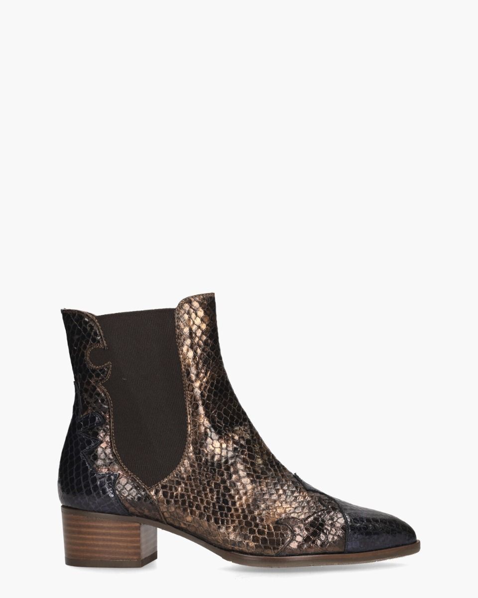 Pertini 30961 Brons/Zwart Dames Enkelboots