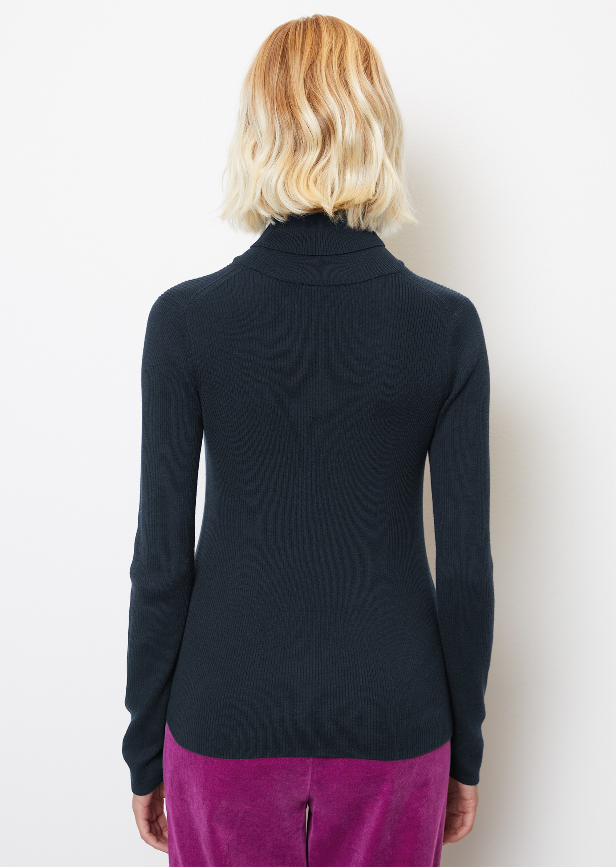 Rollkragenpullover slim aus Organic Cotton