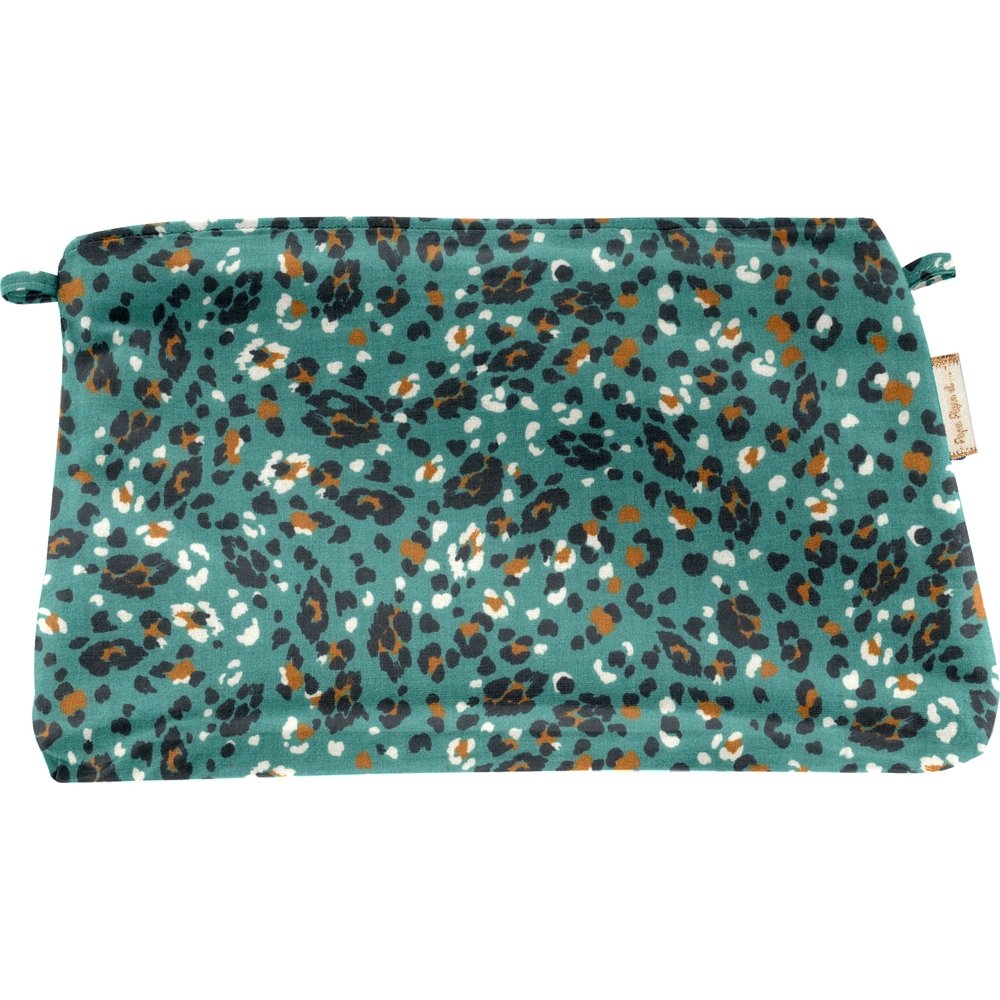 Pochette Tissu Panthère Jade