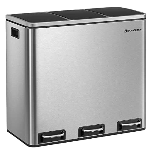 3-roms soft-close pedal resirkuleringsbeholder, 54L kapasitet