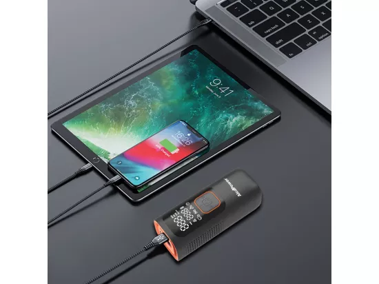 Mini compresseur portable pour voiture et vélo 160 PSI 3 en 1 Compresseur, PowerBank et torche