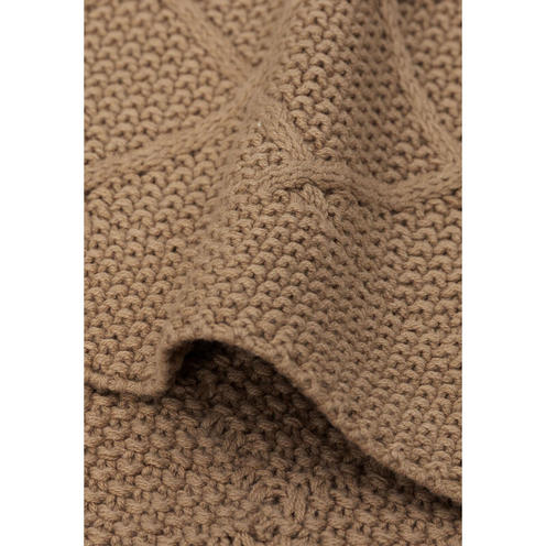 Couverture berceau Check knit - Biscuit - JOLLEIN