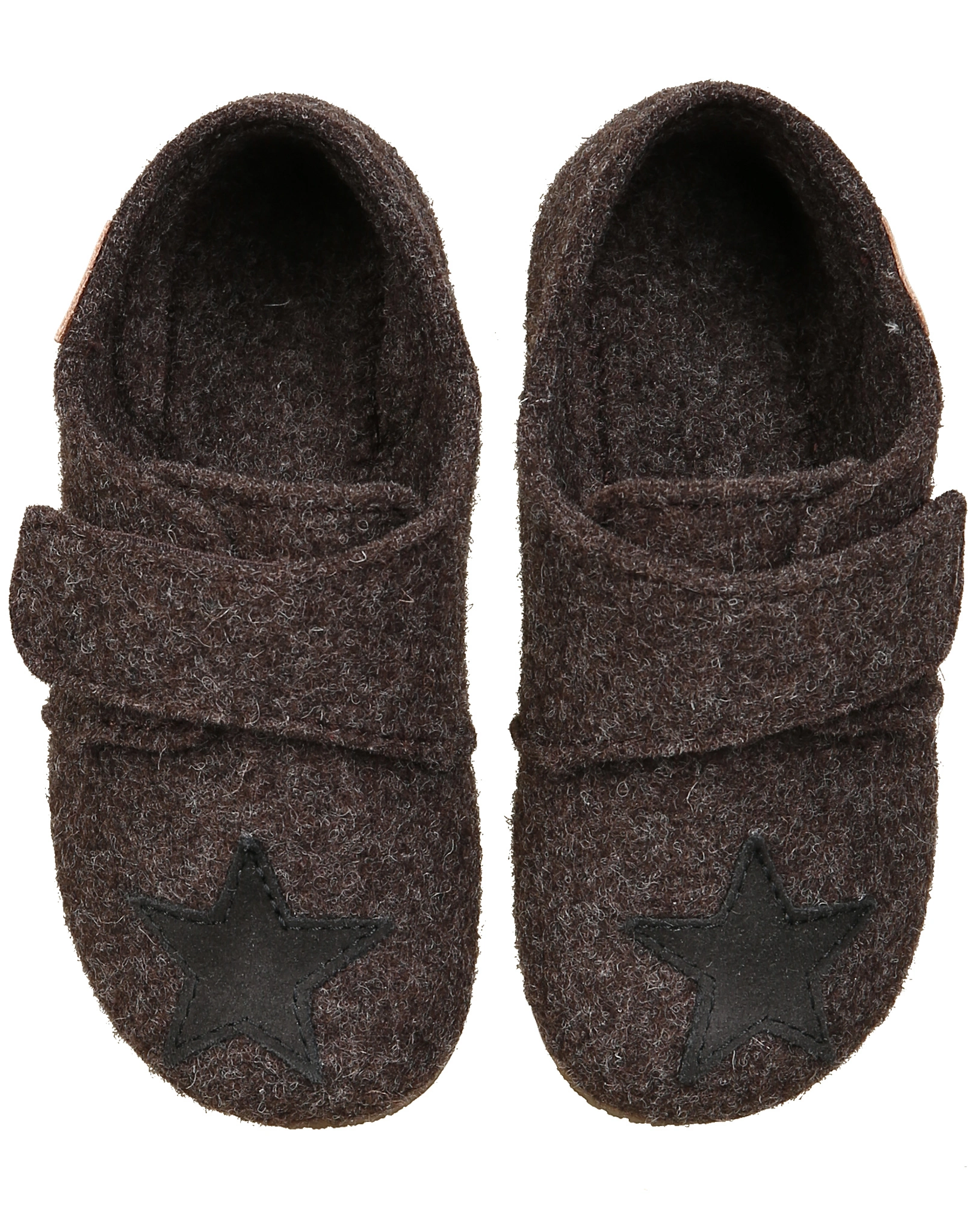 Klett-Hausschuhe FILZ STERN in dark oak