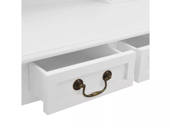 Ensemble de coiffeuse avec tabouret Blanc 80x69x141cm Paulownia