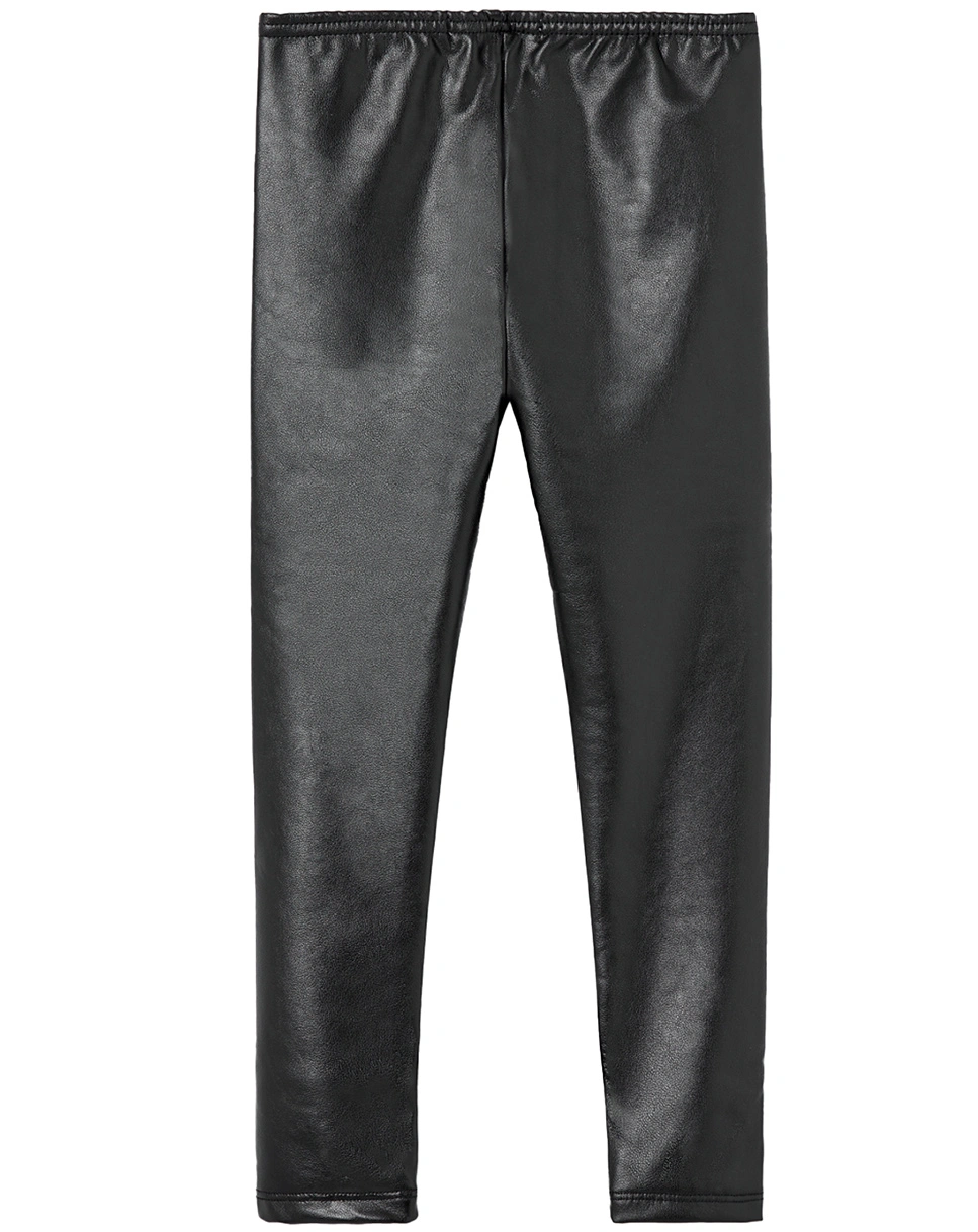 Leggings LEDER LOOK in schwarz
