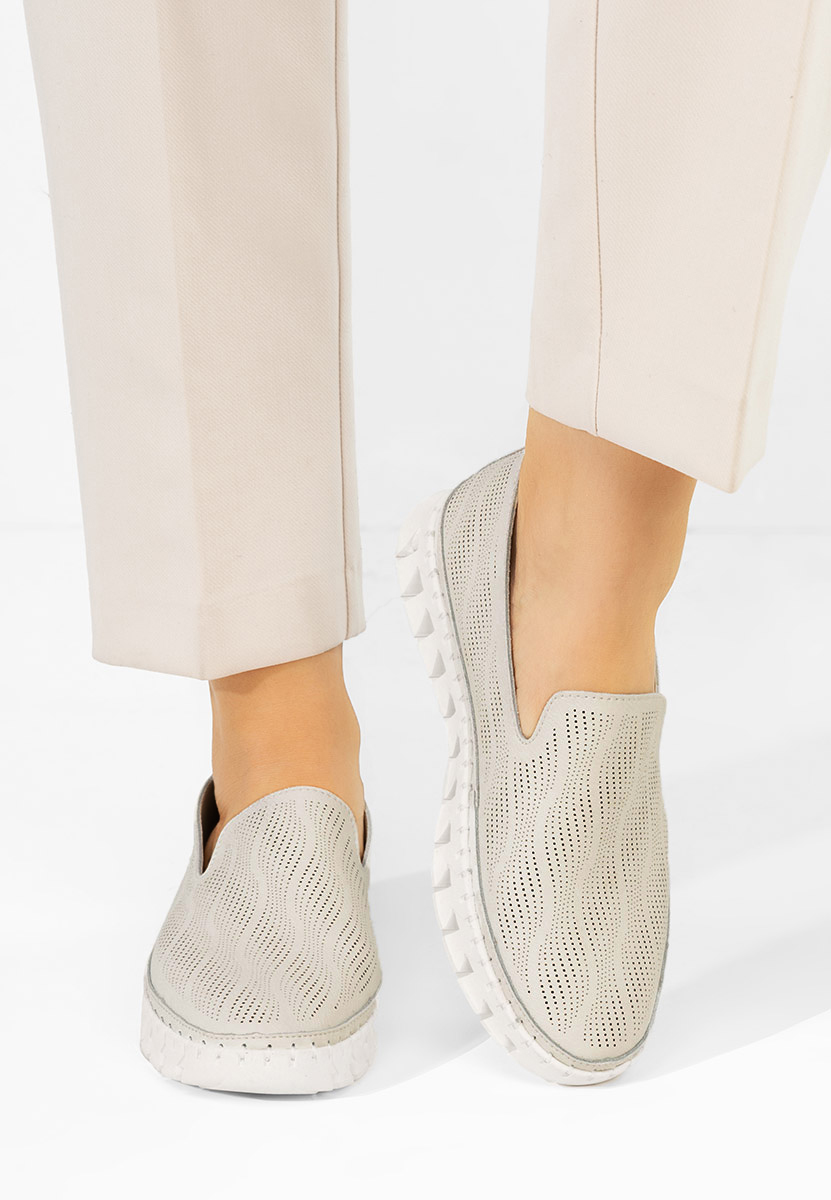 Espadrilles femme en cuir beige Jolina