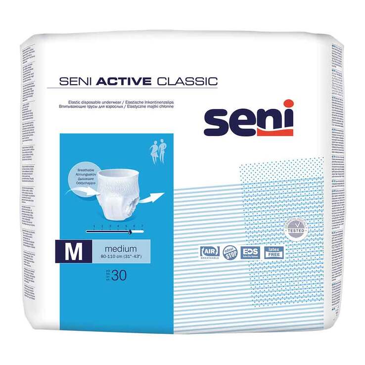 Seni Active Classic Inkontinenzslip Einm.medium, 30 St