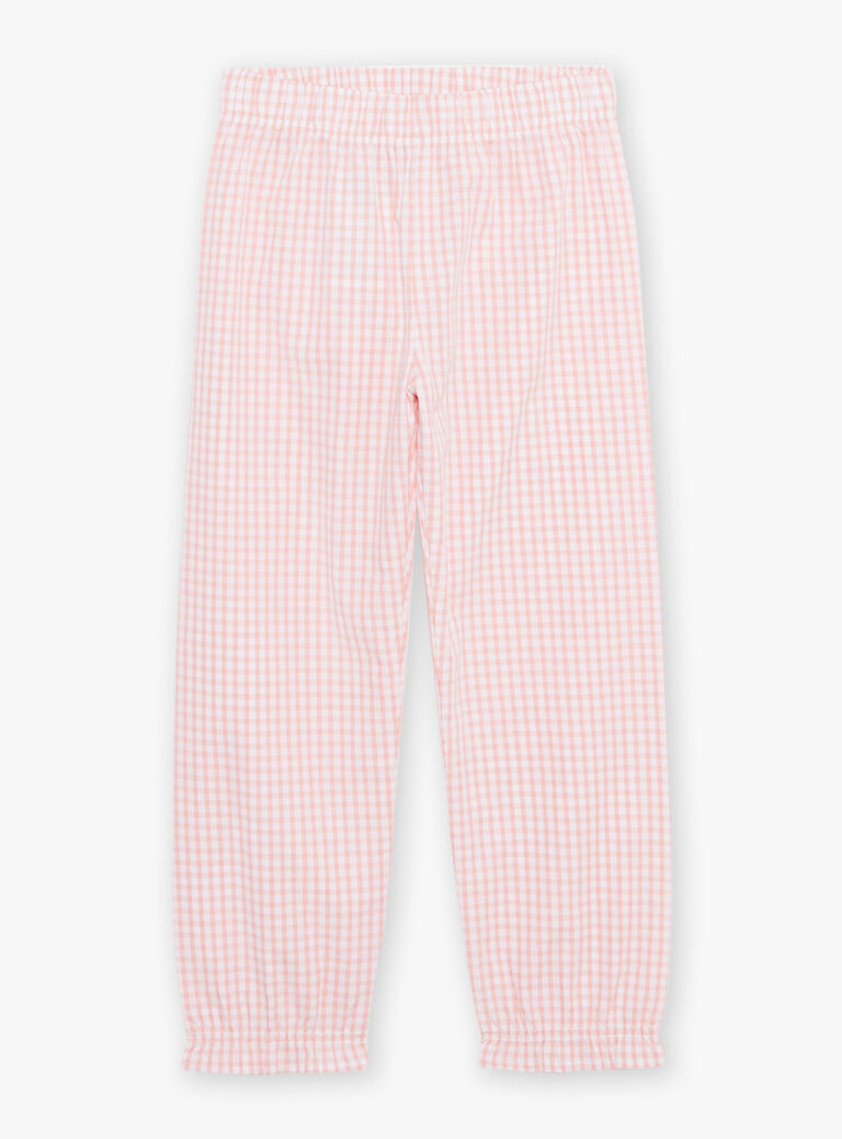 Ensemble pyjama écru à lapin et à carreaux