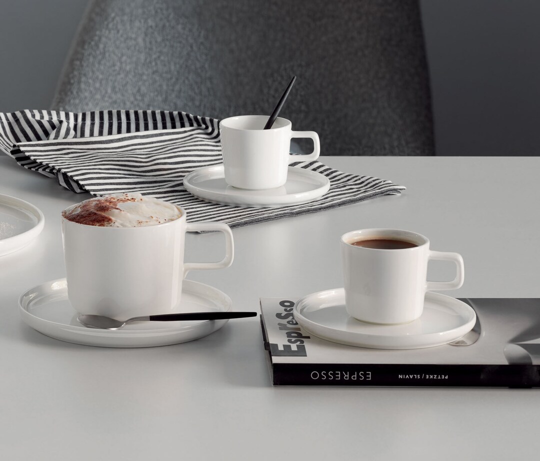 ASA Espressotasse OCO mit Untertasse 6er Set Weiß Keramik