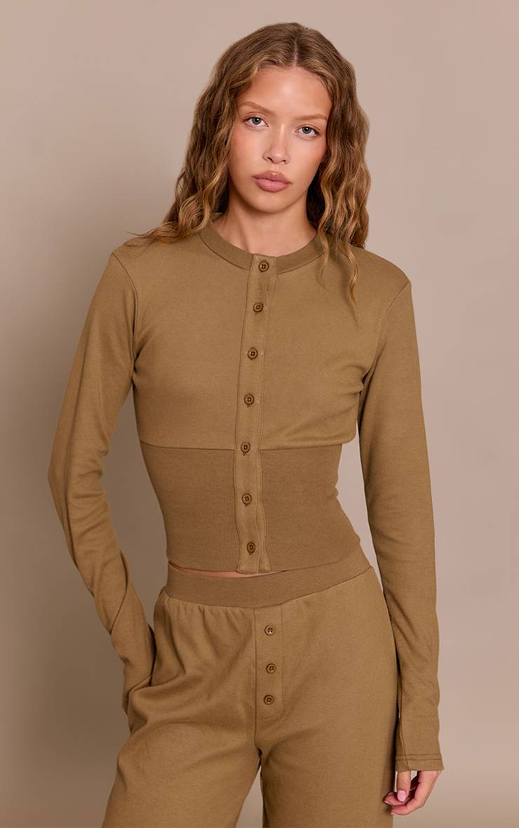 Taupe Ensemble Coordonné Haut Ultra Doux