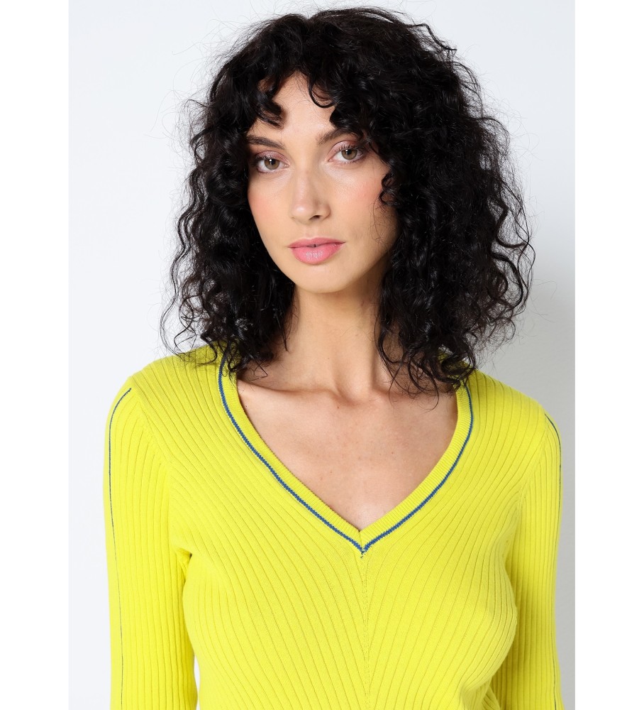 Victorio & Lucchino, camisa de malha amarela V&L com decote em V
