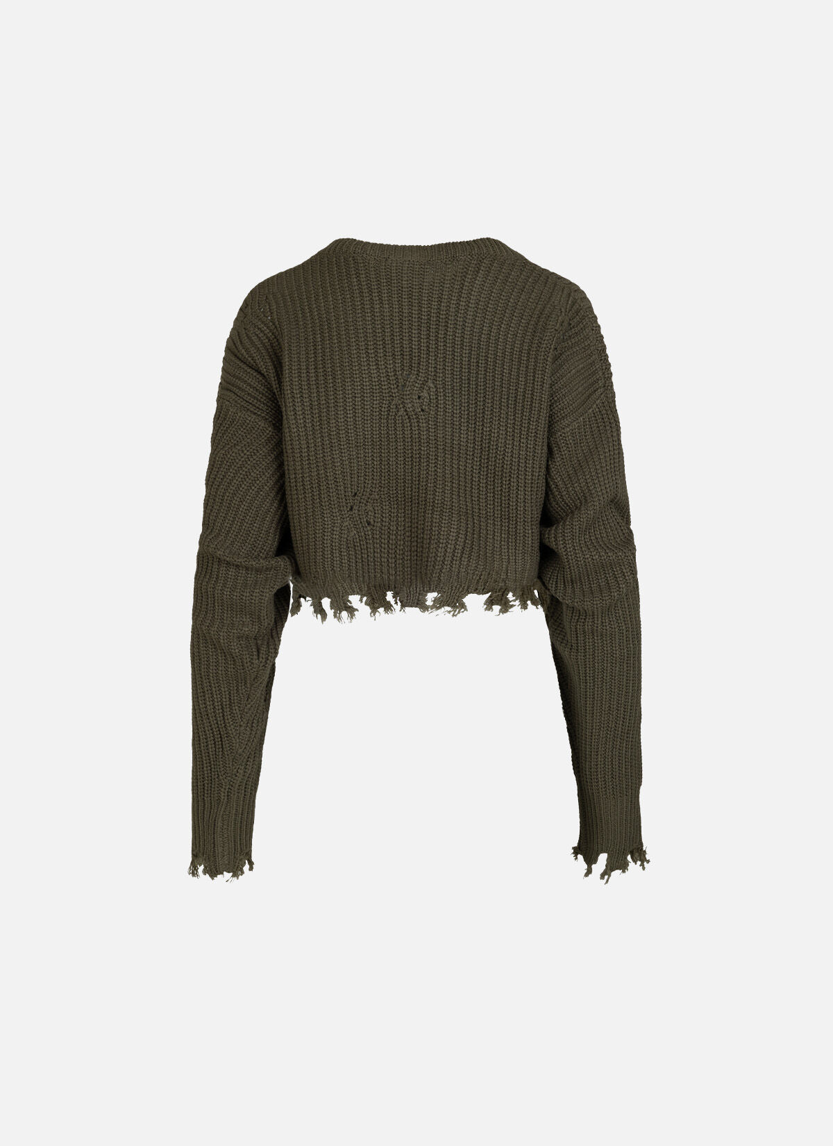 Off The Pitch Knitted Rib V-Neck Cropped Top Dames Groen