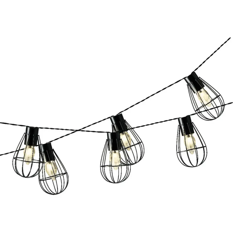 Lumineo Lichtsnoer - solar - metaal - 8 lampjes - 350 cm
