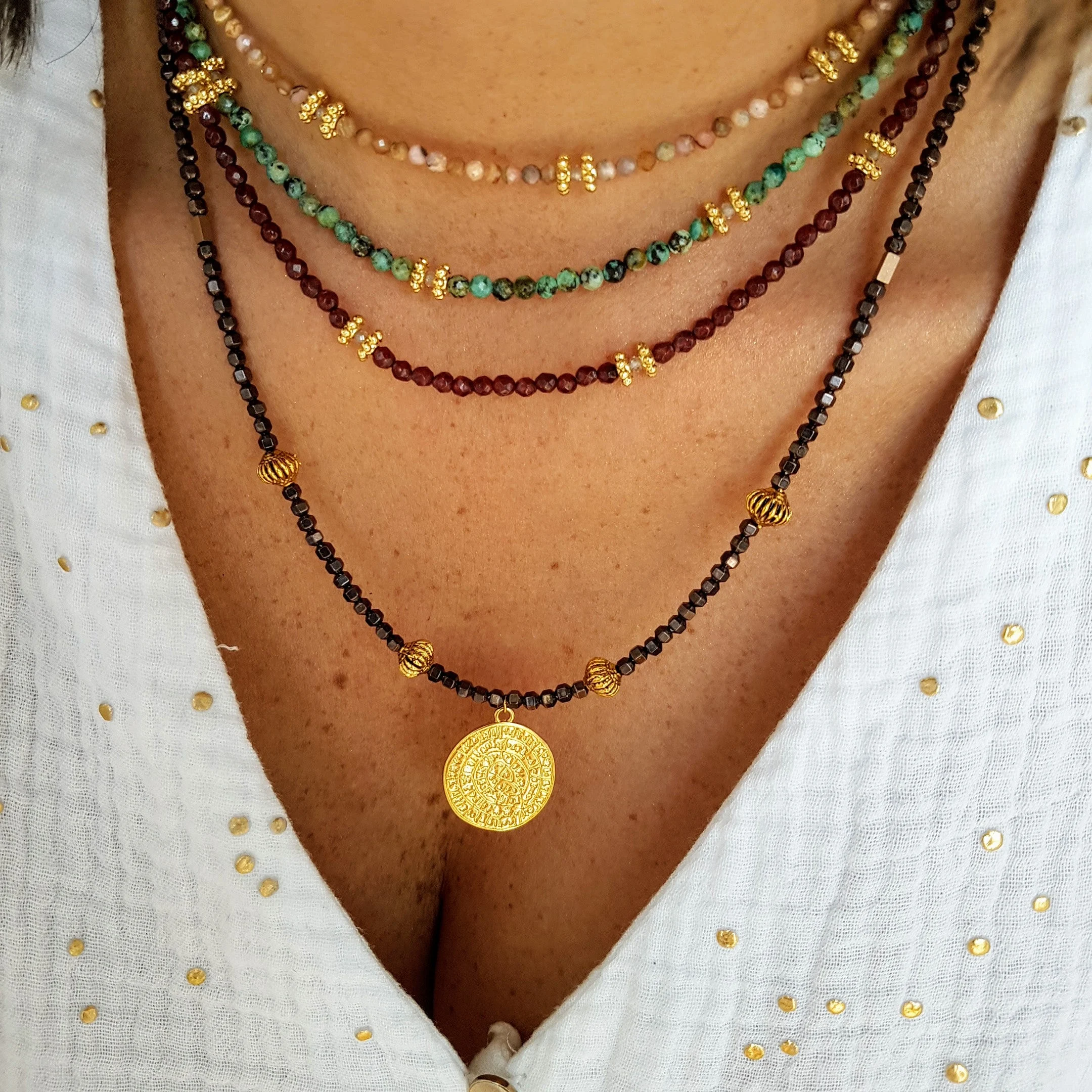 PAOLA - Collier en pierres | Bleu