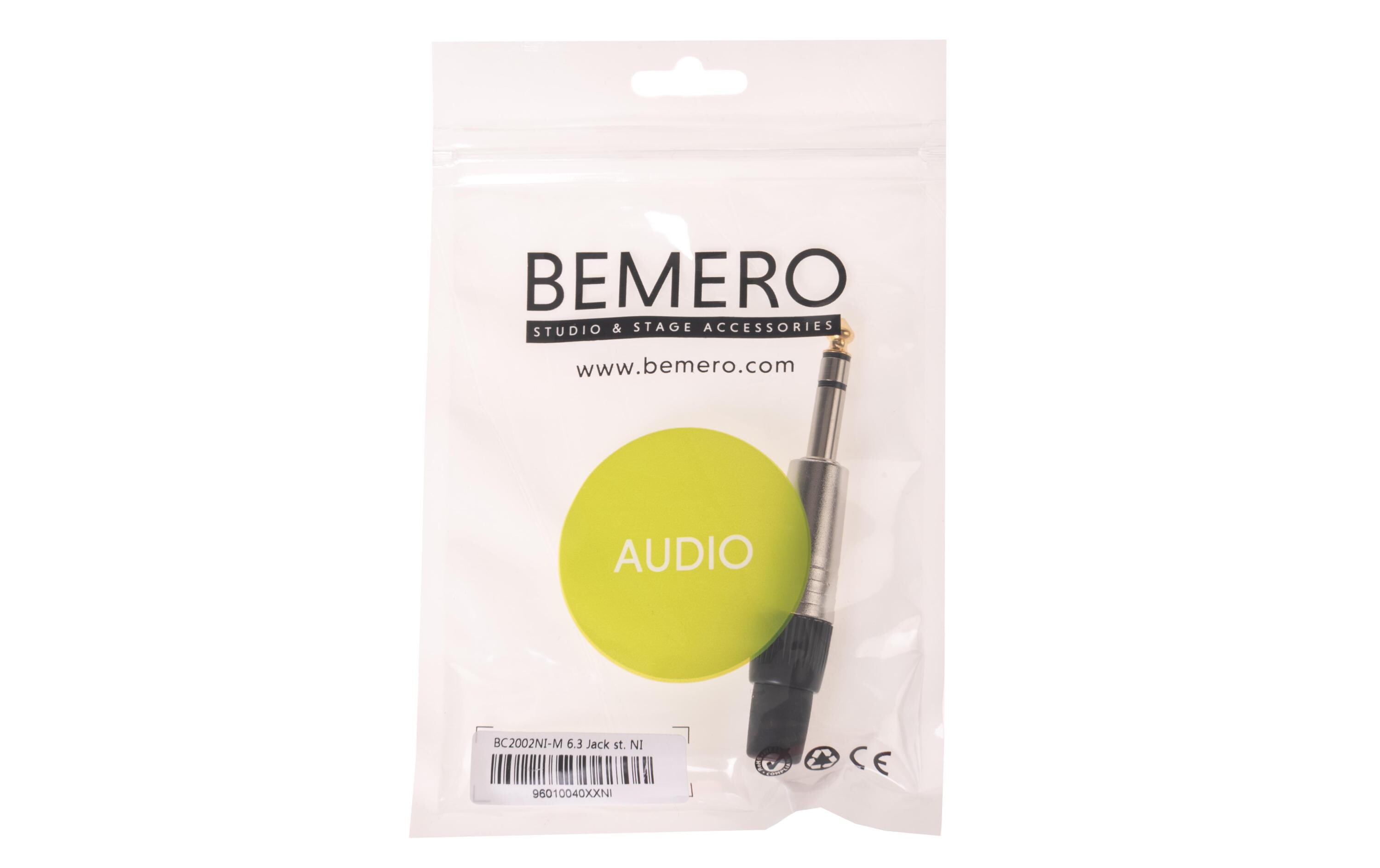 Stecker BC2002NI-M 6.3 mm Stereo Klinkenstecker NickelHochwertiger und robuster Bemero XLR-Stecker