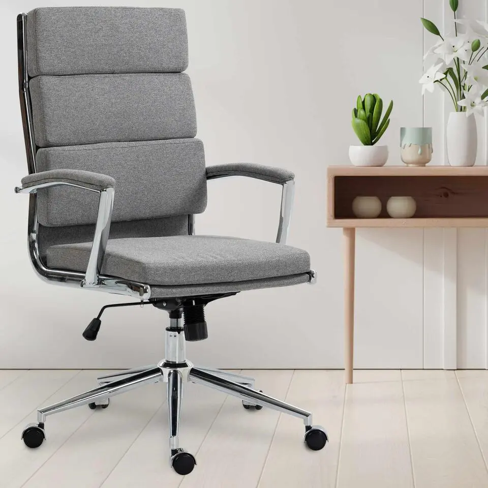 CLP Bureaustoel Cleveland chroom Frame - Stof - grijs