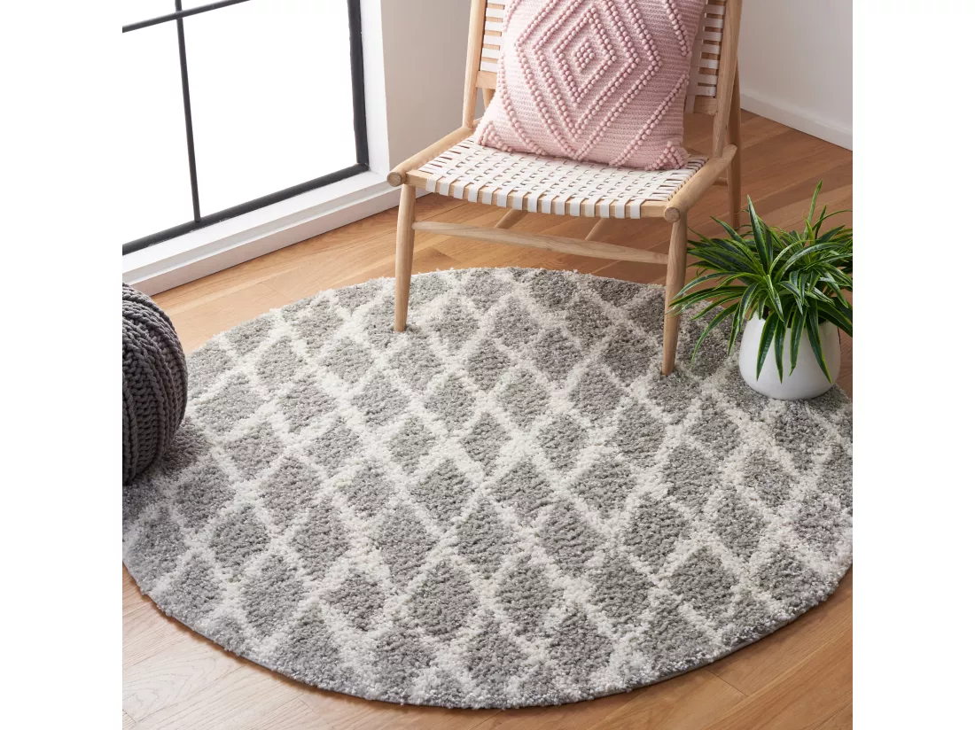 Tapis Light Grey & Cream 155 X 155 cm - Nador