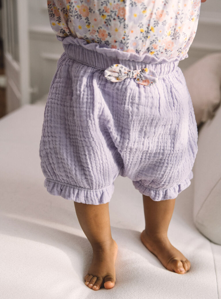 Body, bloomer et bandeau lilas à imprimé fleurs