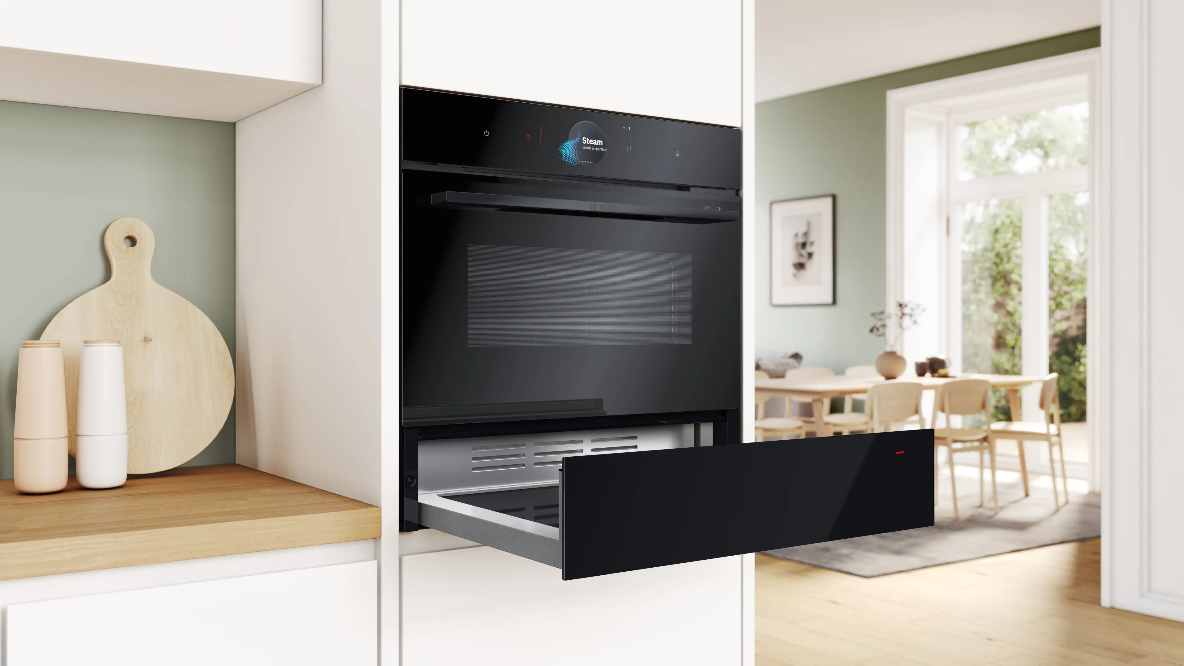 Serie 8 Warmhoudlade 60 x 14 cm Zwart