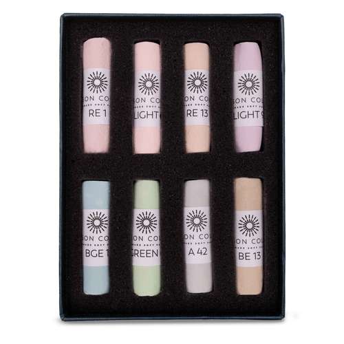 UNISON COLOUR Soft-Pastellkreiden, 8er-Sets, ganze Kreiden
