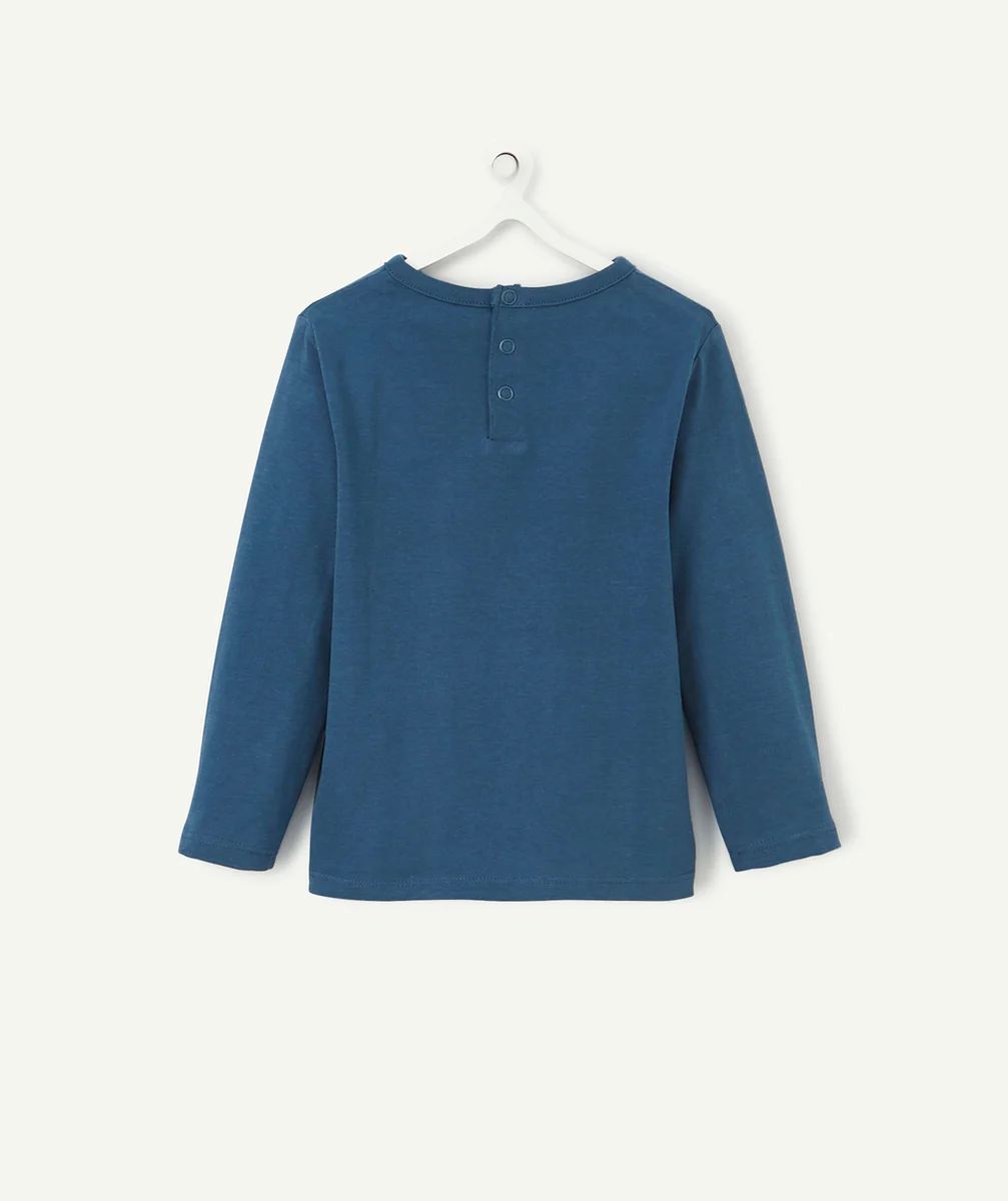 LE T-SHIRT BLEU MARINE EN FIBRES RECYCLÉES AVEC FLOCAGE RENARD
