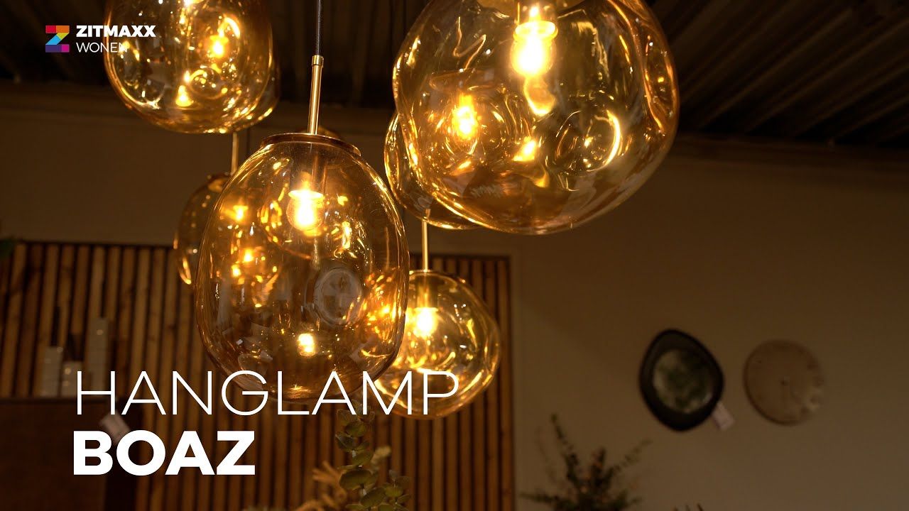 Hanglamp 13-lichts Amber Boaz B180 x D50 cm
