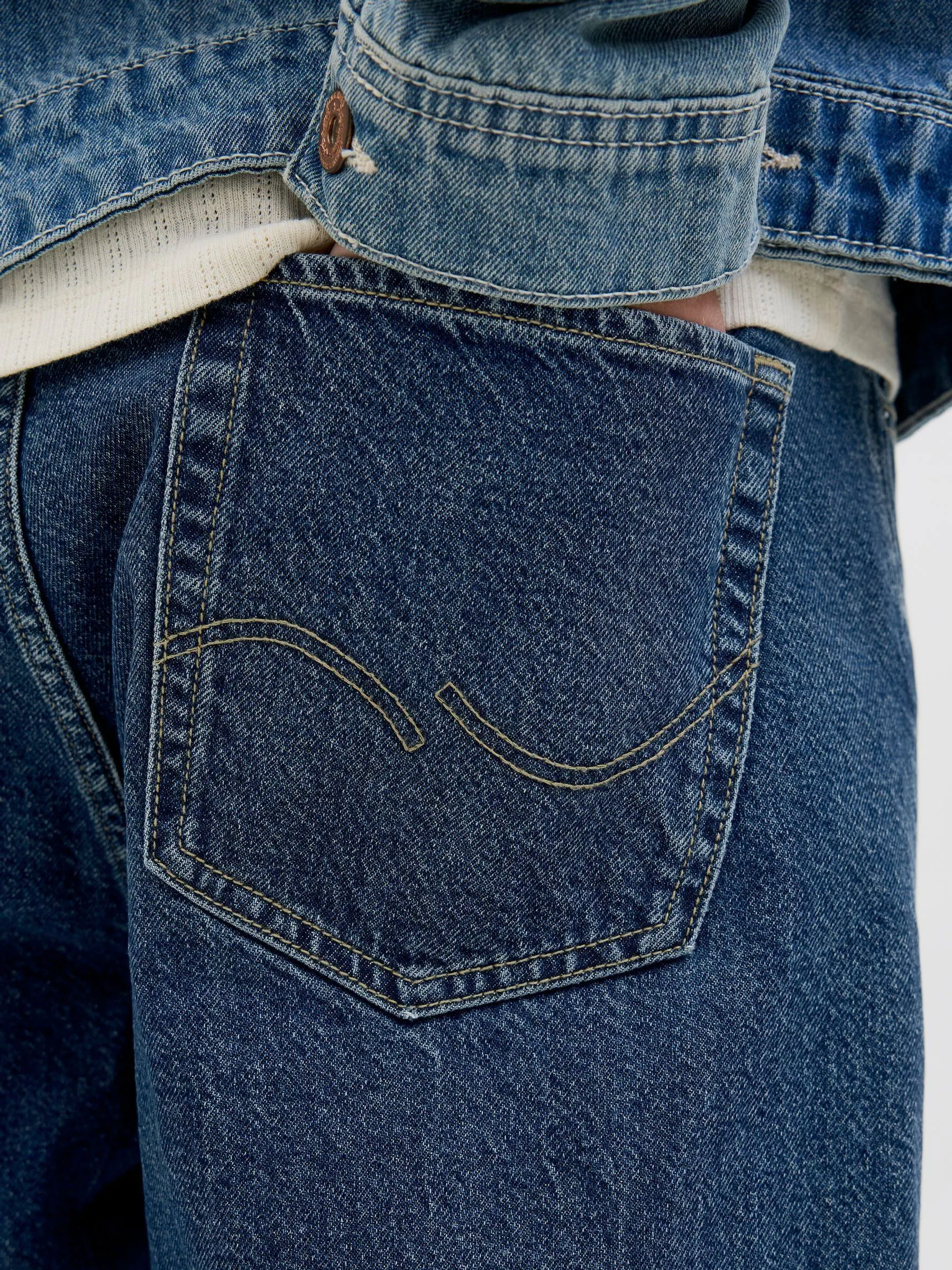 Blauw - JACK & JONES Loose Fit Eddie-jeans