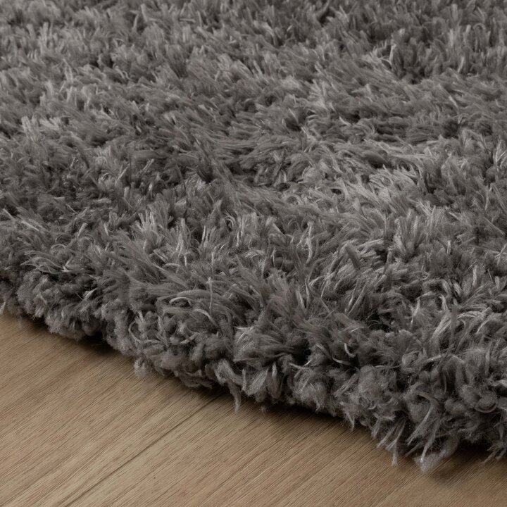 Rond Shaggy vloerkleed - Blaze Grijs | Luxe uitstraling