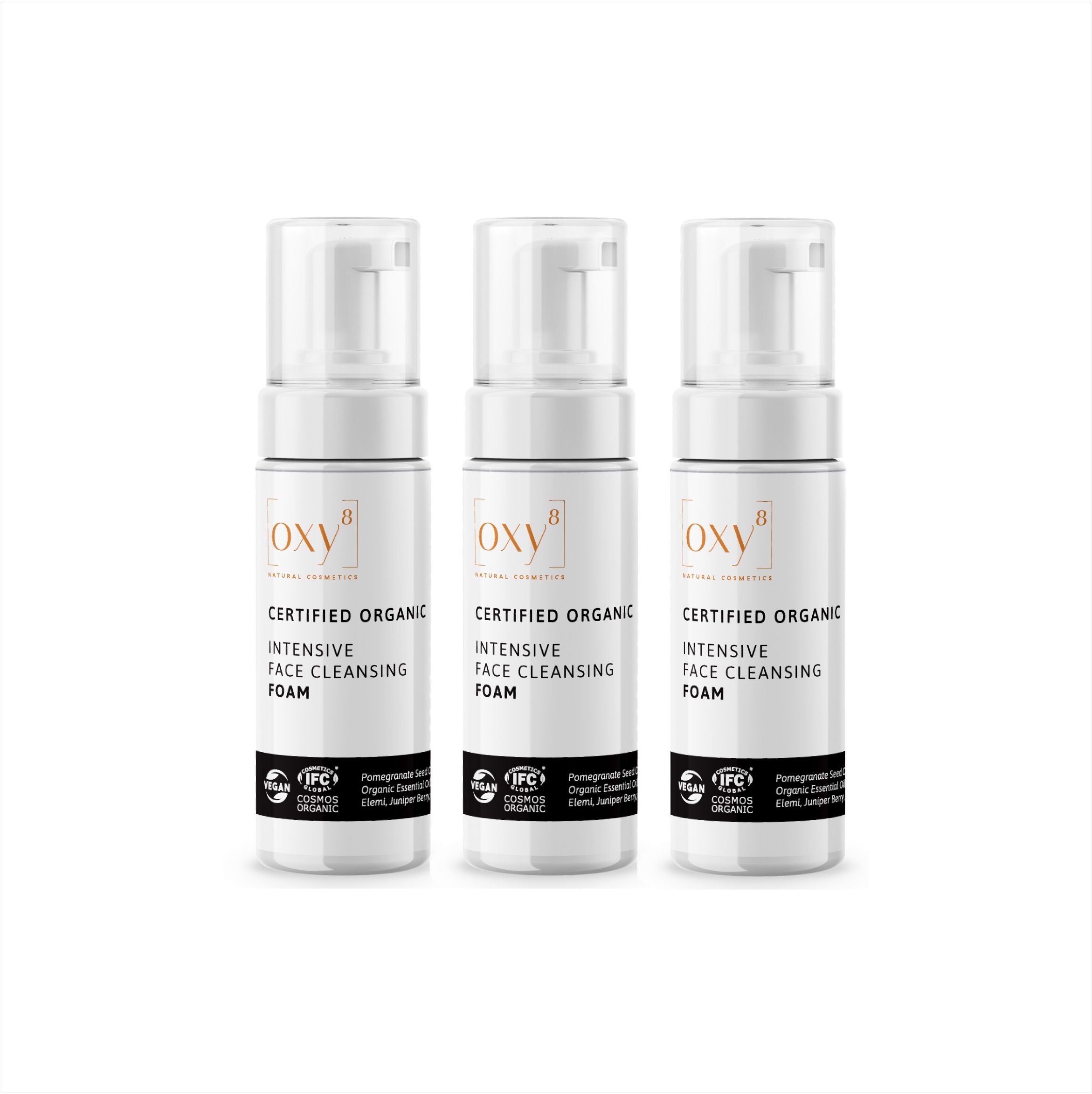 oxy8 Naturkosmetik INTENSIVE FACE CLEANSING FOAM - Reinigungsschaum - Sparset 3er Packung