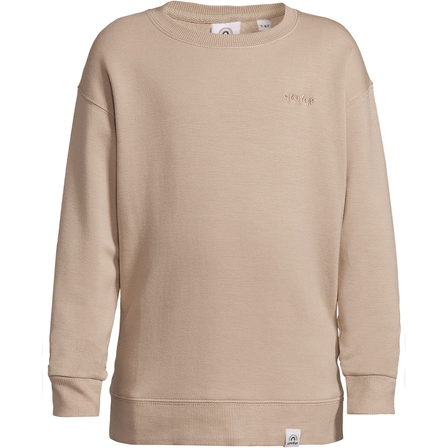 New Life Sweatshirt Crew Neck Pullover Beige