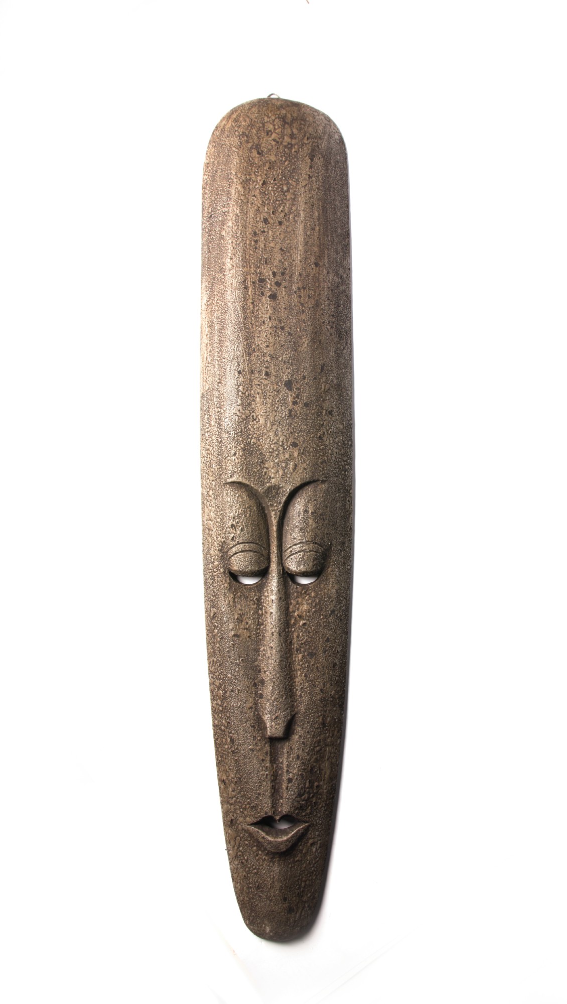 afrikanische Maske, braun, T 3 cm, B 18 cm, H 100 cm von fischer's lagerhaus