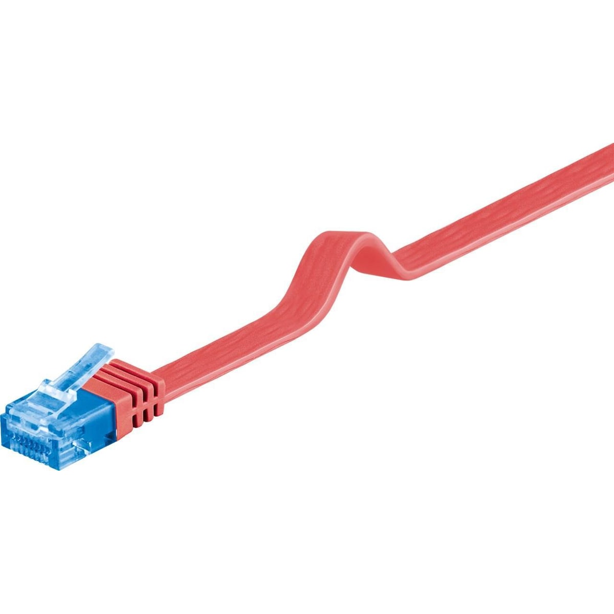 Goobay CAT 6A flat-patch kabel U/UTP, rød