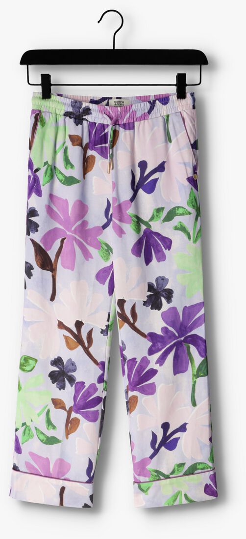 SCOTCH & SODA paarse scotch & soda pantalon all over printed drapey wide leg pants