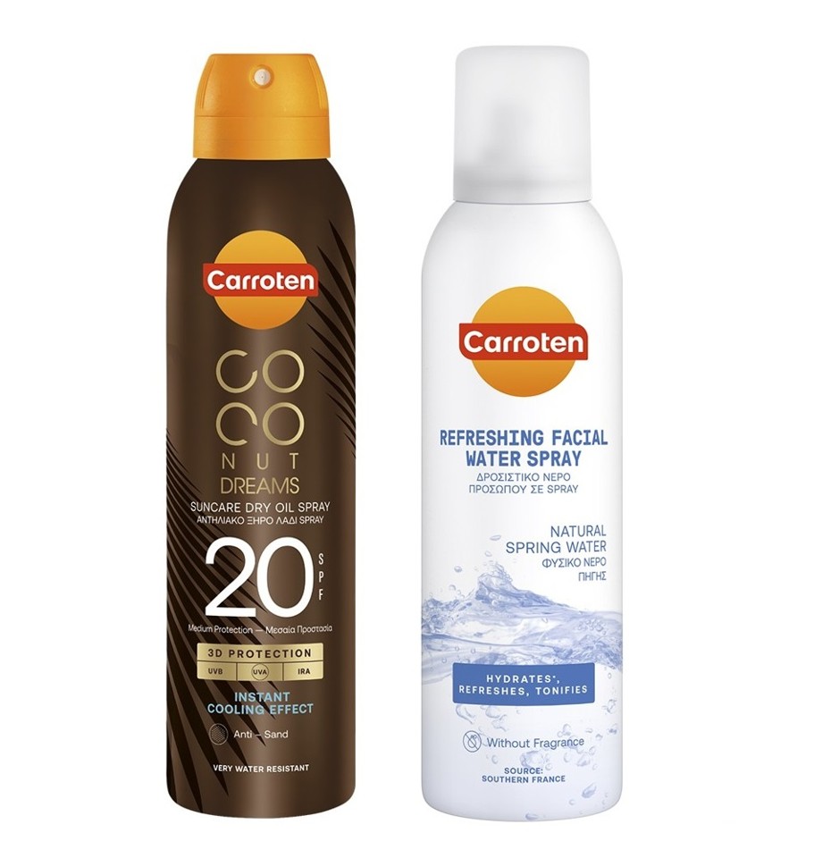 Carroten - Suncare Dry Oil SPF 20 150 ml + Carroten - Facial Water Cool Spray 150 ml - Solcreme