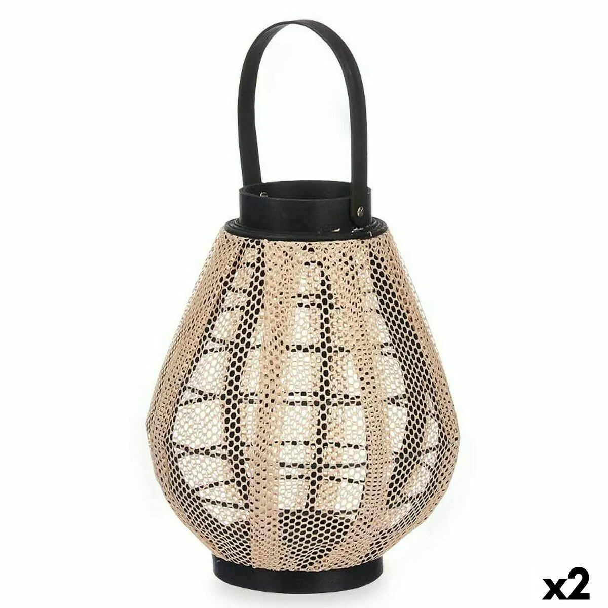 Gift Decor Bougeoir Lanterne Beige Bois