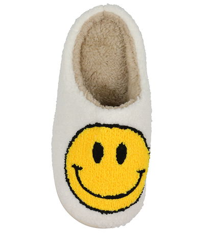 By St?r Hjemmesko - Hvid/Gul m. Smiley