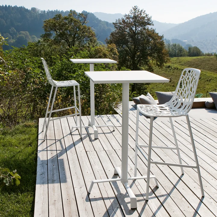 Fast - Forest Barhocker hoch mit hoher Rückenlehne, weiss