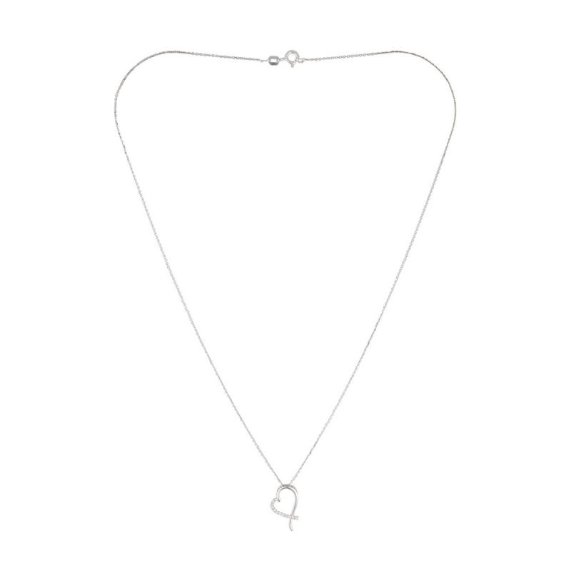 Pendentif Coeur Or Blanc et Diamant