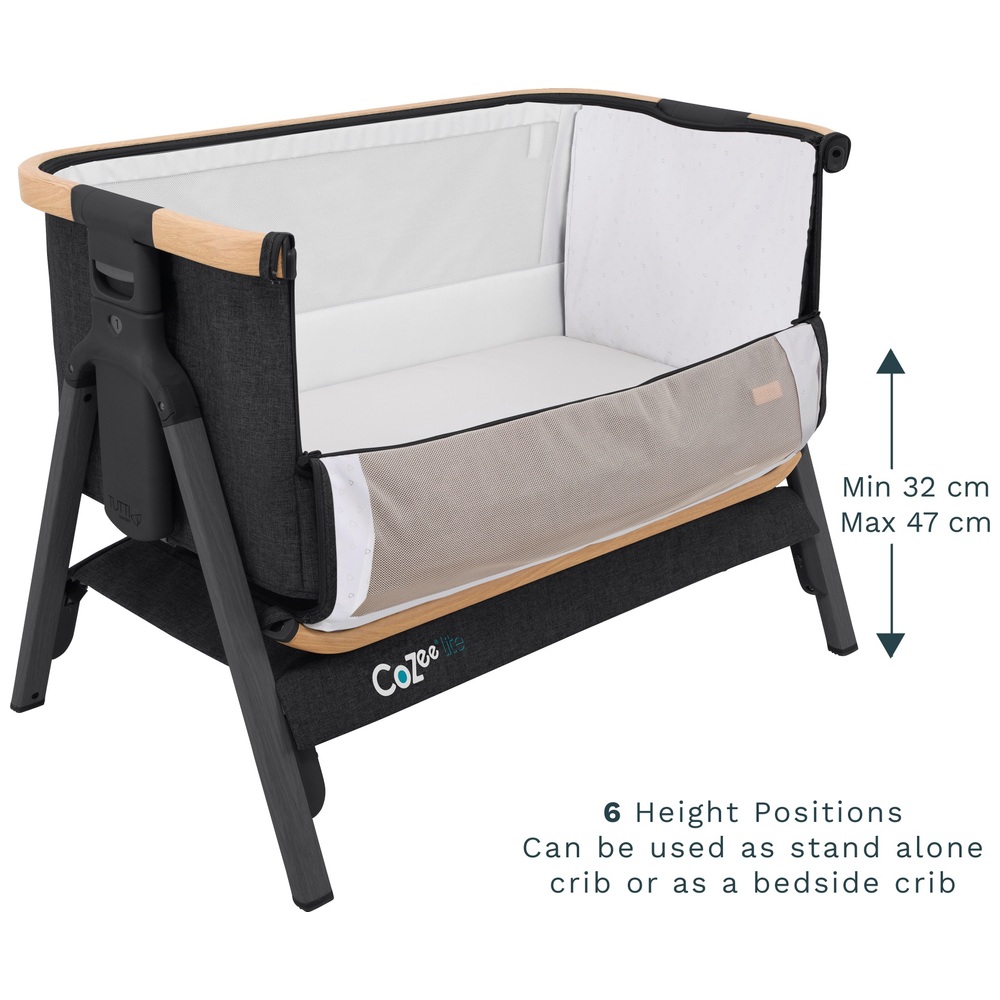 Tutti Bambini CoZee Lite Nachtbett, Dunkelgrau und Eiche