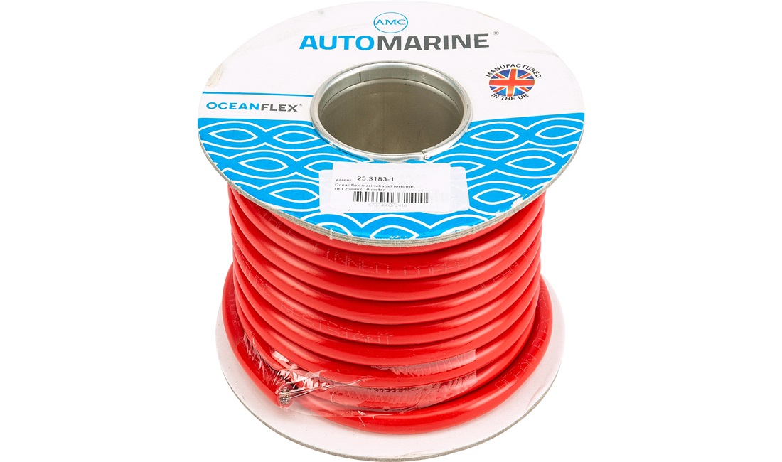 Oceanflex marinekabel rød 25mm2 10 m fortinnet