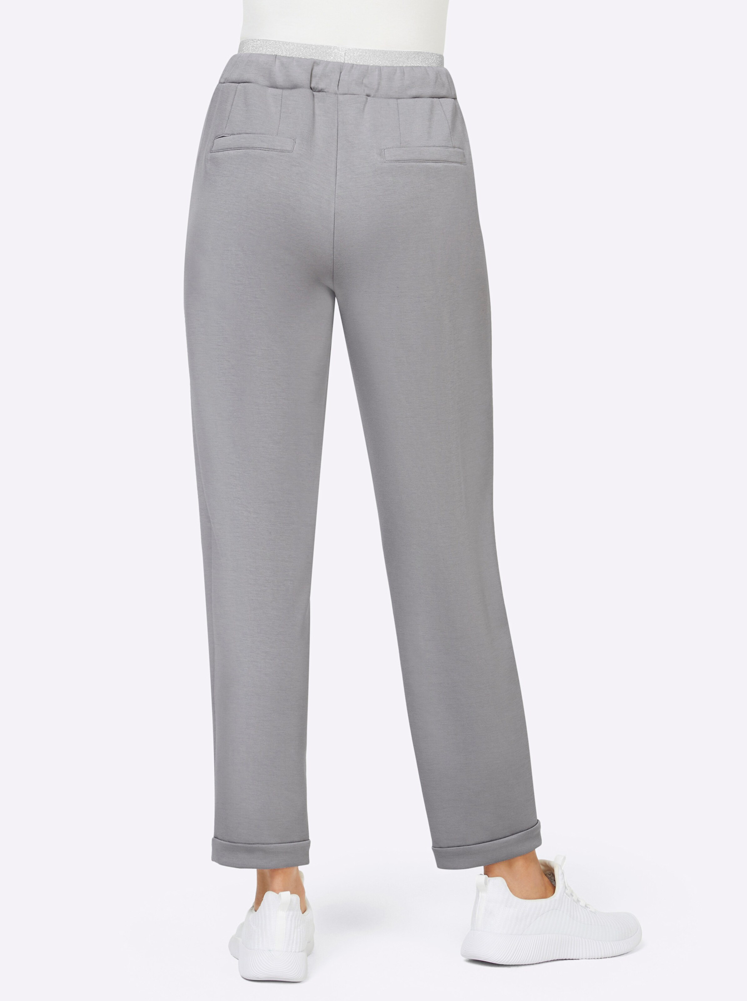 Jogg Pants in steingrau-meliert