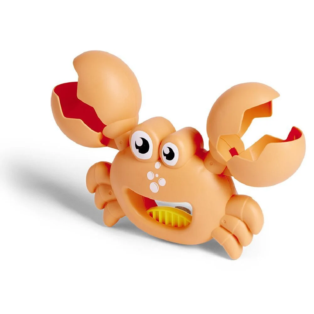 Pince à sable et coquillage forme crabe plastique orange ou vert