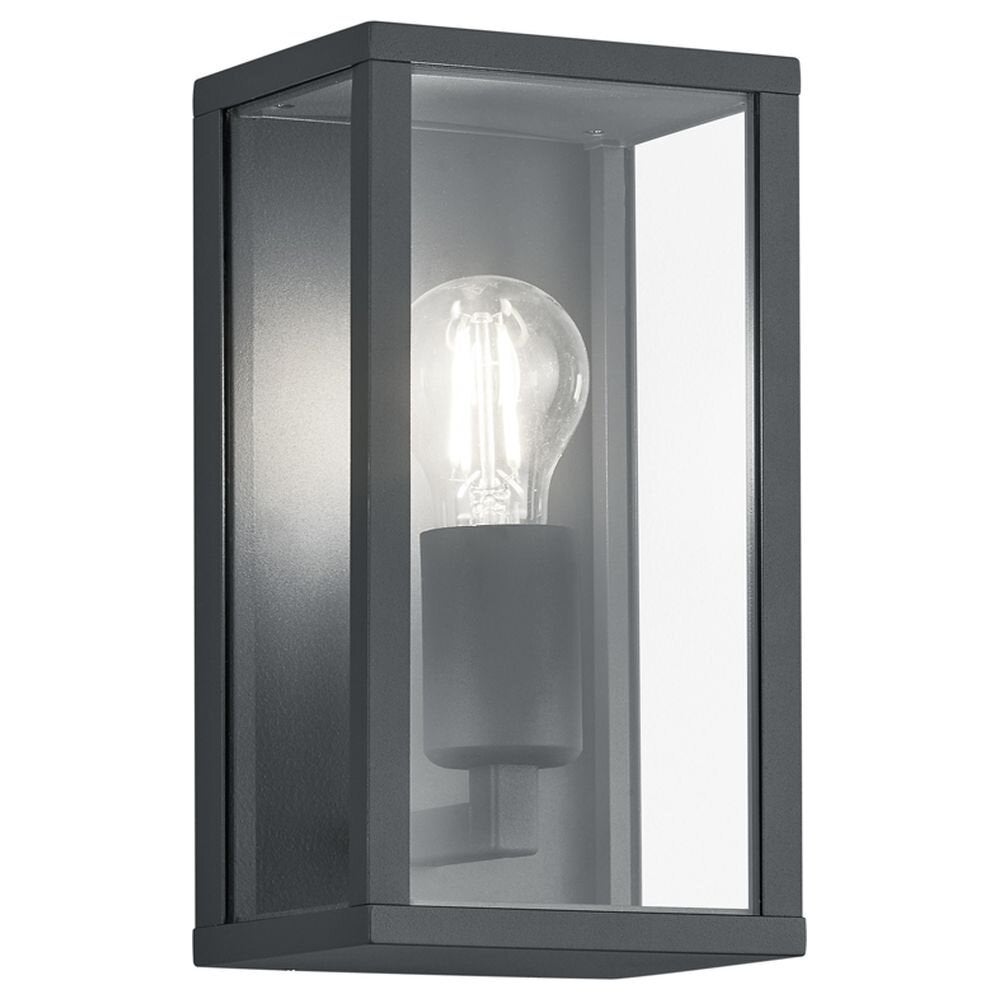 Wandlamp Garonne in antraciet en transparant, E27, 1-lichts
