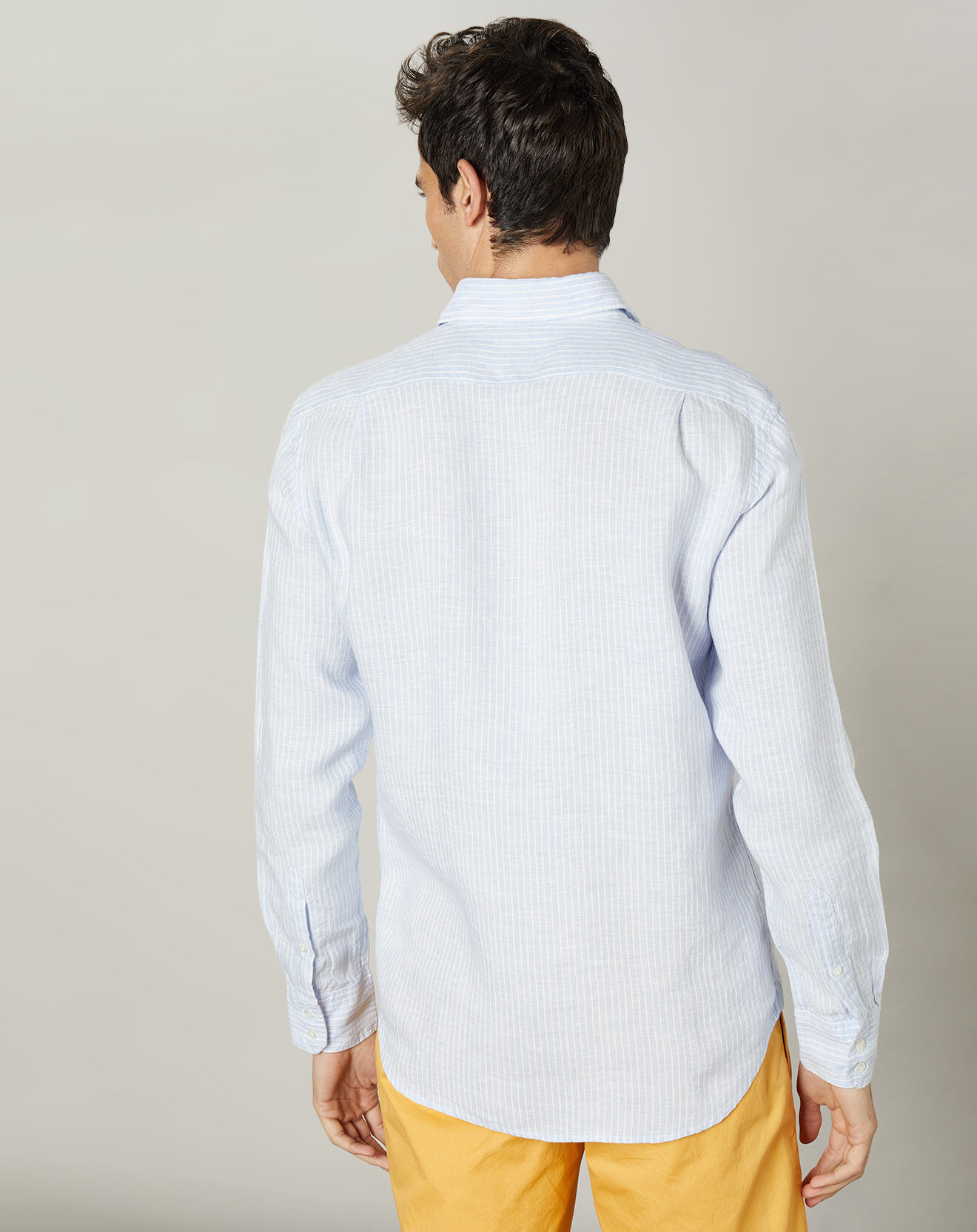 Hartford Chemise regular 100% Lin Paul bleu ciel