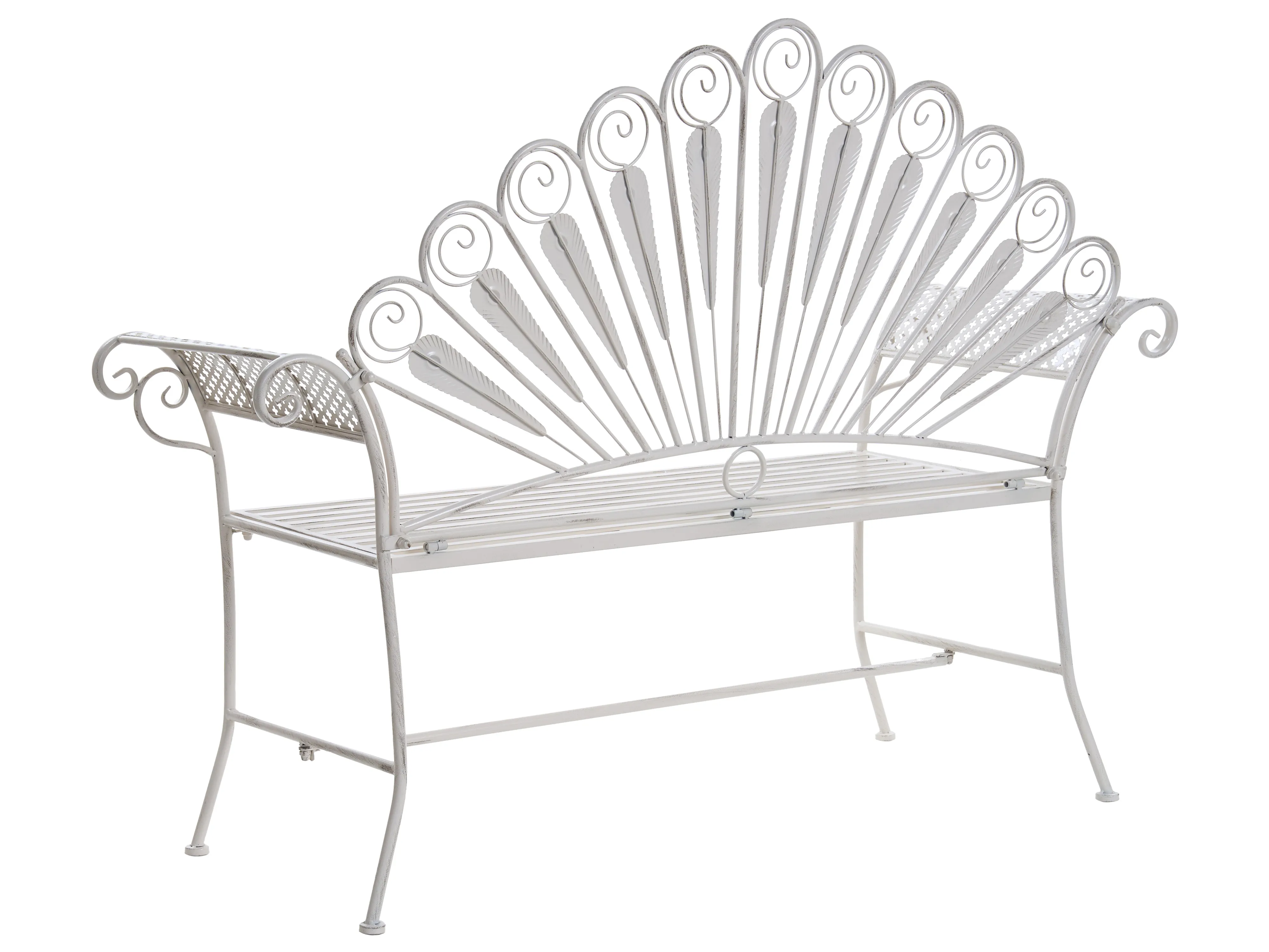 Tuinbank PAVIA 146 cm Metaal Gebroken wit