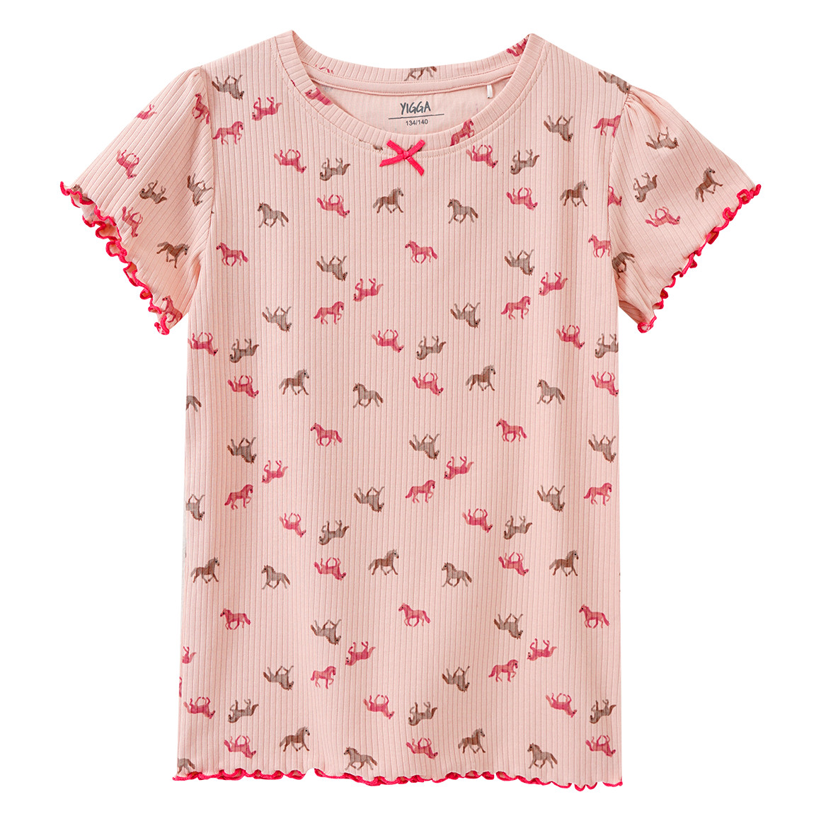Yigga Mädchen Shorty mit Pferde-Motiven rosa