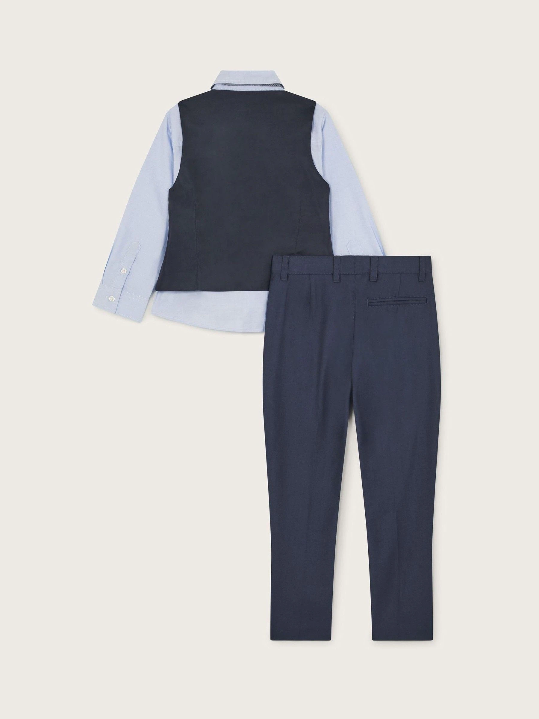 Monsoon 4-delige set van net herenvest en broek met strik
