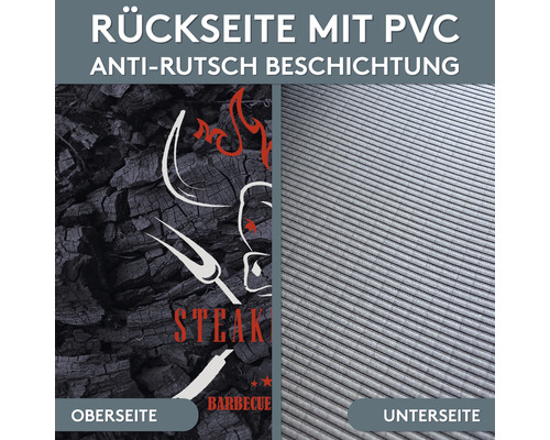 BBQ vloerbeschermingsmat Steakhouse antraciet 75x120 cm