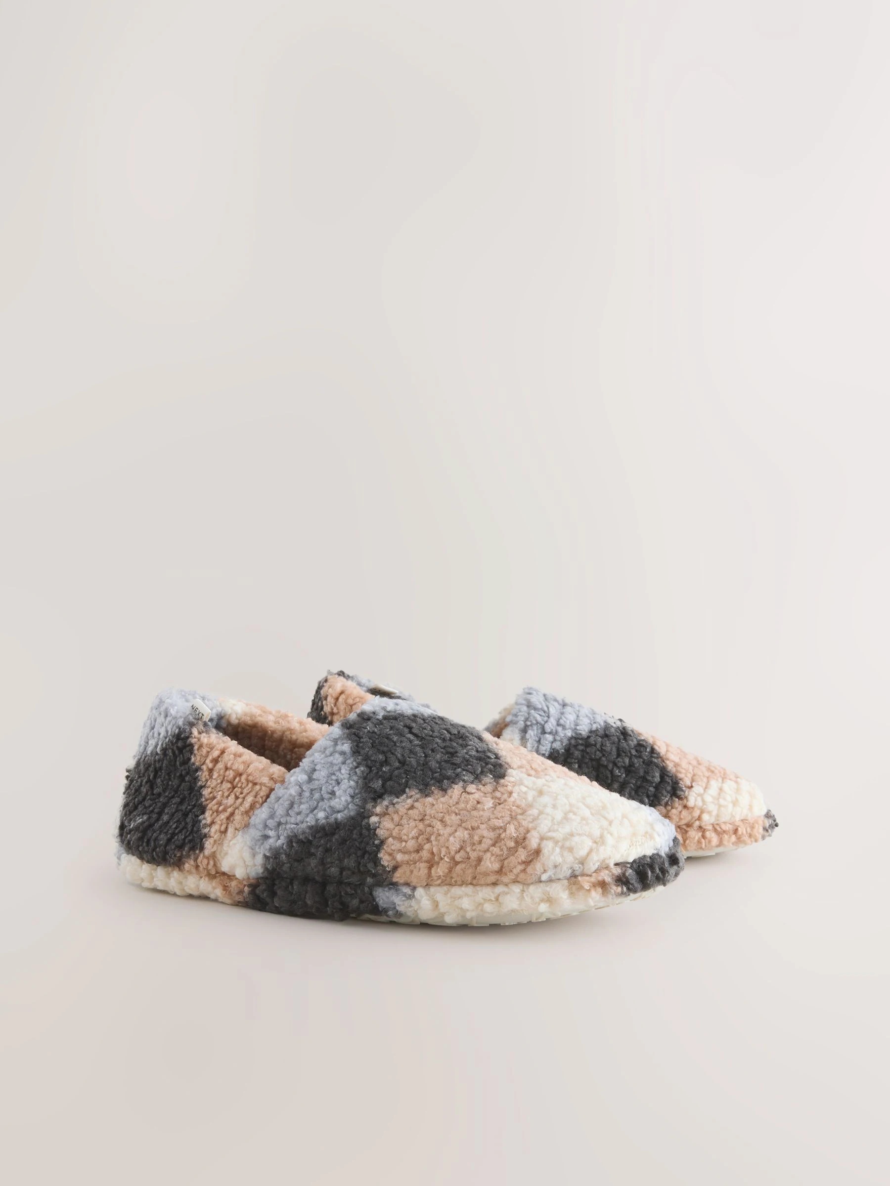 Grijs Argyle - Shoot pantoffels met borgvoering